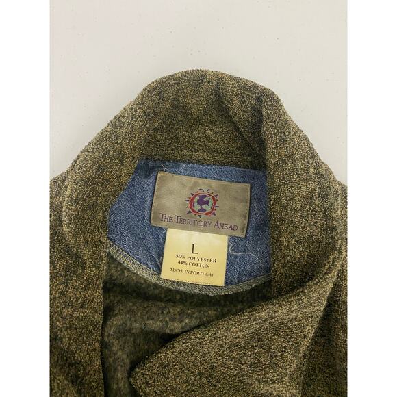 VTG Men The Territory Ahead terry cloth full zip-up fleece sweater jacket L - Picture 4 of 4